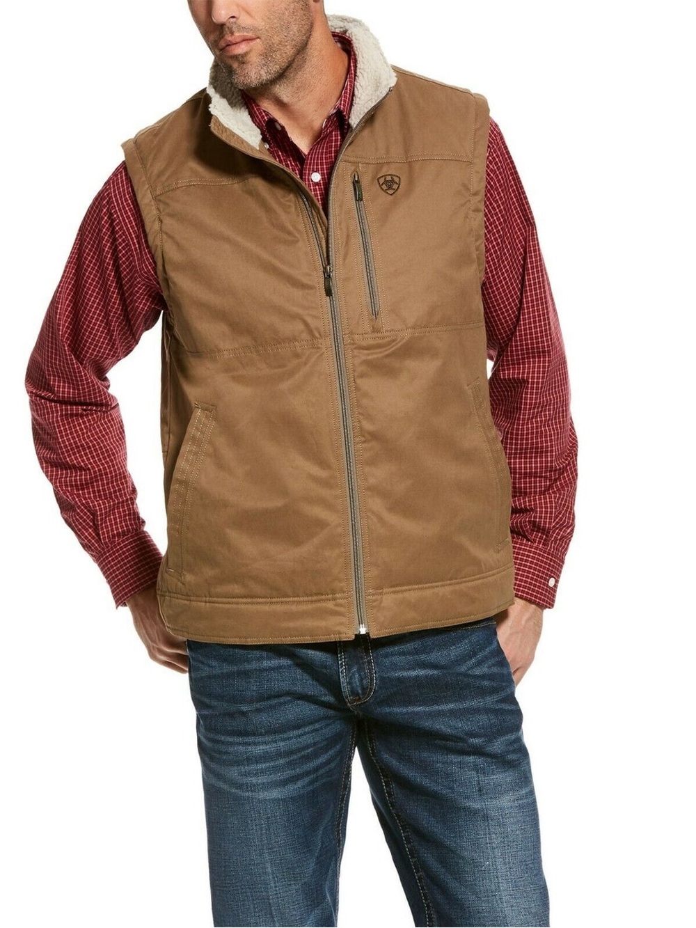 Ariat Tan Sherpa-Lined Work Vest